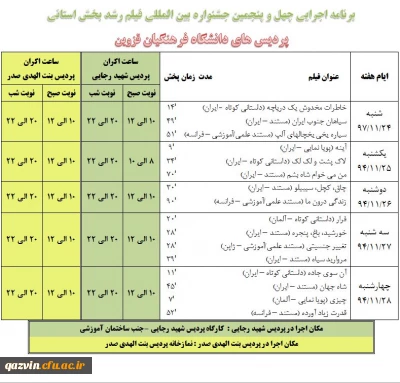 چهل و پنجمین جشنواره بین المللی فیلم رشد بخش استانی