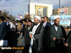 شرکت کارکنان ودانشجویان دانشگاه فرهنگیان استان قزوین درراهپیمایی محکومیت آشوبگران درقزوین 2