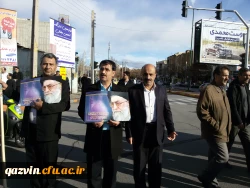 شرکت کارکنان ودانشجویان دانشگاه فرهنگیان استان قزوین درراهپیمایی محکومیت آشوبگران درقزوین 5