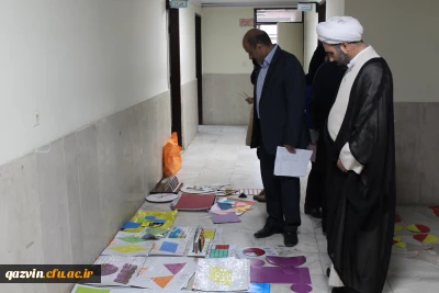 بازدید سرپرست مدیریت امور پردیس های استان قزوین ازدست سازه های حجمی درس ریاضی دانشجویان پردیس بنت الهدی صدر