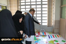 بازدید سرپرست مدیریت امور پردیس های استان قزوین ازدست سازه های حجمی درس ریاضی دانشجویان پردیس بنت الهدی صدر 4