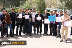 تجمع اعتراضی دانشجویان پردیس شهیدرجایی قزوین درمحکومیت توهین رژیم آمریکا به سپاه پاسداران 3