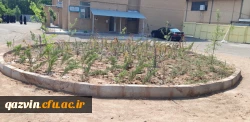 بهینه سازی فضای سبز پردیس بنت الهدی صدر قزوین با همکاری شهرداری 2