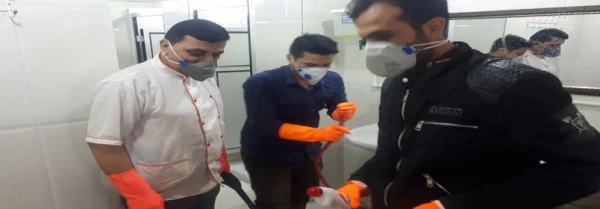 سراهای دانشجویی وساختمان های آموزشی واداری دانشگاه فرهنگیان استان قزوین طی سه مرحله ضدعفونی شد 2