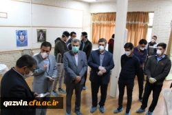 بازدیددکتر انصاری راد معاون دانشجویی دانشگاه فرهنگیان کشوربه همراه دکتر اصغری مدیر کل آموزش وپرورش استان قزوین  ازروند تولید ماسک وشیلد محافظ دردانشگاه فرهنگیان استان قزوین  3