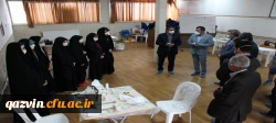 بازدیددکتر انصاری راد معاون دانشجویی دانشگاه فرهنگیان کشوربه همراه دکتر اصغری مدیر کل آموزش وپرورش استان قزوین  ازروند تولید ماسک وشیلد محافظ دردانشگاه فرهنگیان استان قزوین  7