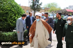  حضور مسئول محترم نمایندگی ولی فقیه در سپاه صاحب الامر (عج) استان قزوین به همراه جمعی از فرماندهان سپاه پاسداران و بسیج استان قزوین به مناسبت  هفته ی گرامیداشت مقام معلّم در دانشگاه فرهنگیان استان قزوین 2