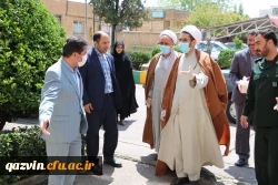  حضور مسئول محترم نمایندگی ولی فقیه در سپاه صاحب الامر (عج) استان قزوین به همراه جمعی از فرماندهان سپاه پاسداران و بسیج استان قزوین به مناسبت  هفته ی گرامیداشت مقام معلّم در دانشگاه فرهنگیان استان قزوین 2