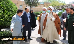  حضور مسئول محترم نمایندگی ولی فقیه در سپاه صاحب الامر (عج) استان قزوین به همراه جمعی از فرماندهان سپاه پاسداران و بسیج استان قزوین به مناسبت  هفته ی گرامیداشت مقام معلّم در دانشگاه فرهنگیان استان قزوین 2