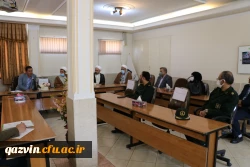  حضور مسئول محترم نمایندگی ولی فقیه در سپاه صاحب الامر (عج) استان قزوین به همراه جمعی از فرماندهان سپاه پاسداران و بسیج استان قزوین به مناسبت  هفته ی گرامیداشت مقام معلّم در دانشگاه فرهنگیان استان قزوین 2