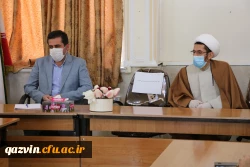  حضور مسئول محترم نمایندگی ولی فقیه در سپاه صاحب الامر (عج) استان قزوین به همراه جمعی از فرماندهان سپاه پاسداران و بسیج استان قزوین به مناسبت  هفته ی گرامیداشت مقام معلّم در دانشگاه فرهنگیان استان قزوین 2