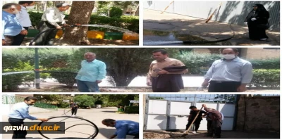 فضای سبز دانشگاه فرهنگیان استان قزوین، جانِ دوباره می گیرد.