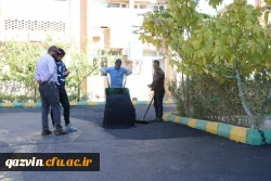 اجرای پروژه آسفالت محوطه پردیس بنت الهدی صدر قزوین 2