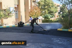 اجرای پروژه آسفالت محوطه پردیس بنت الهدی صدر قزوین 5