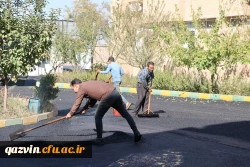 اجرای پروژه آسفالت محوطه پردیس بنت الهدی صدر قزوین 10