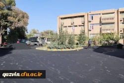 اجرای پروژه آسفالت محوطه پردیس بنت الهدی صدر قزوین 11