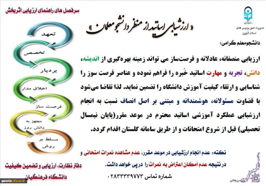 ارزشیابی اساتید از منظر دانشجو