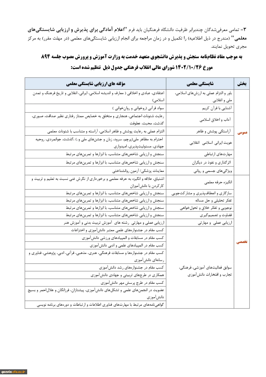 اطلاعیه شماره یک مصاحبه چند برابر ظرفیت داوطلبان کنکور 1403 7