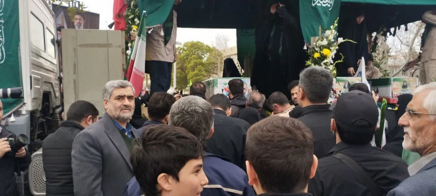 حضور مسئولان دانشگاه فرهنگیان قزوین در مراسم تشییع پیکر ۸ شهید حمله تروریستی آمریکا و رژیم صهیونیستی 5